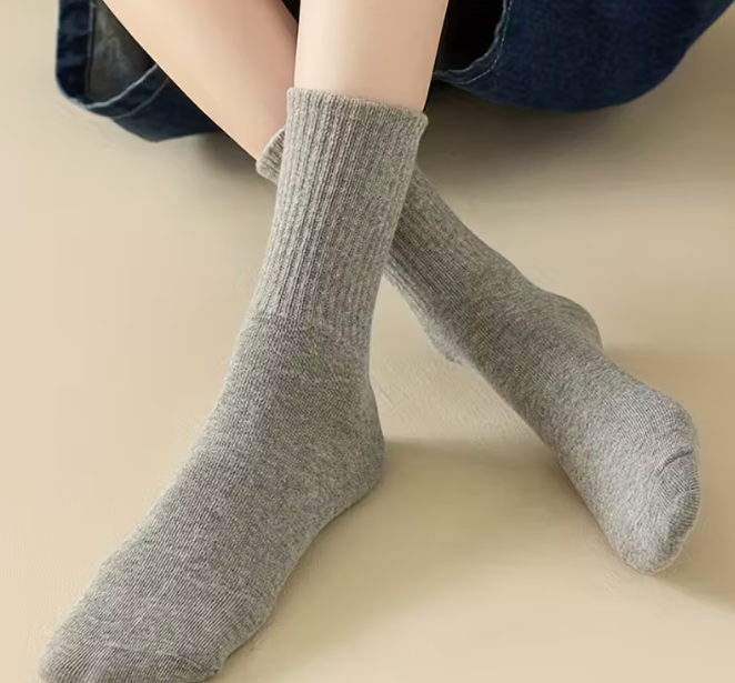 Medvilnės mišinio trumpos kojinės, vientisa spalva